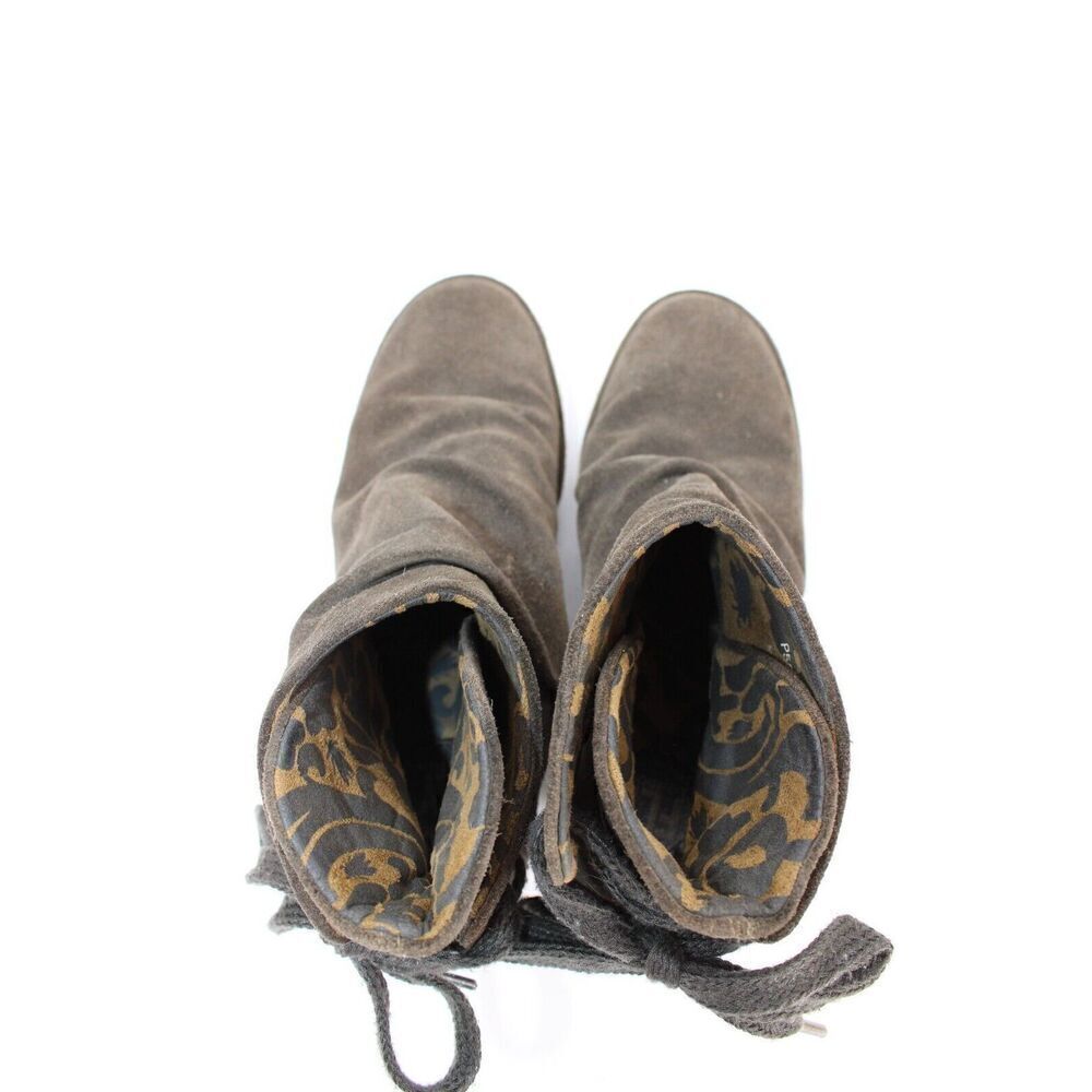 Fly London Boots Ankle Booties Brown Suede Wedge Ankle Lace/Tie Size 38 - Picture 10 of 11